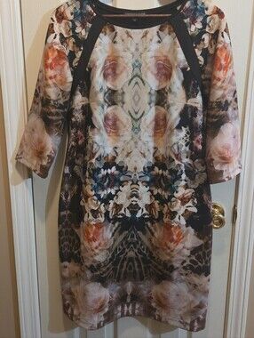 Chris McLaughlin Pullover Sheath Stretch 3/4 Length Sleeve Dress Women's Size 14